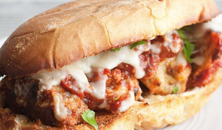 meatball parmesan hero - Santos Wood Fired Pizza Santos Meatball Parmesan