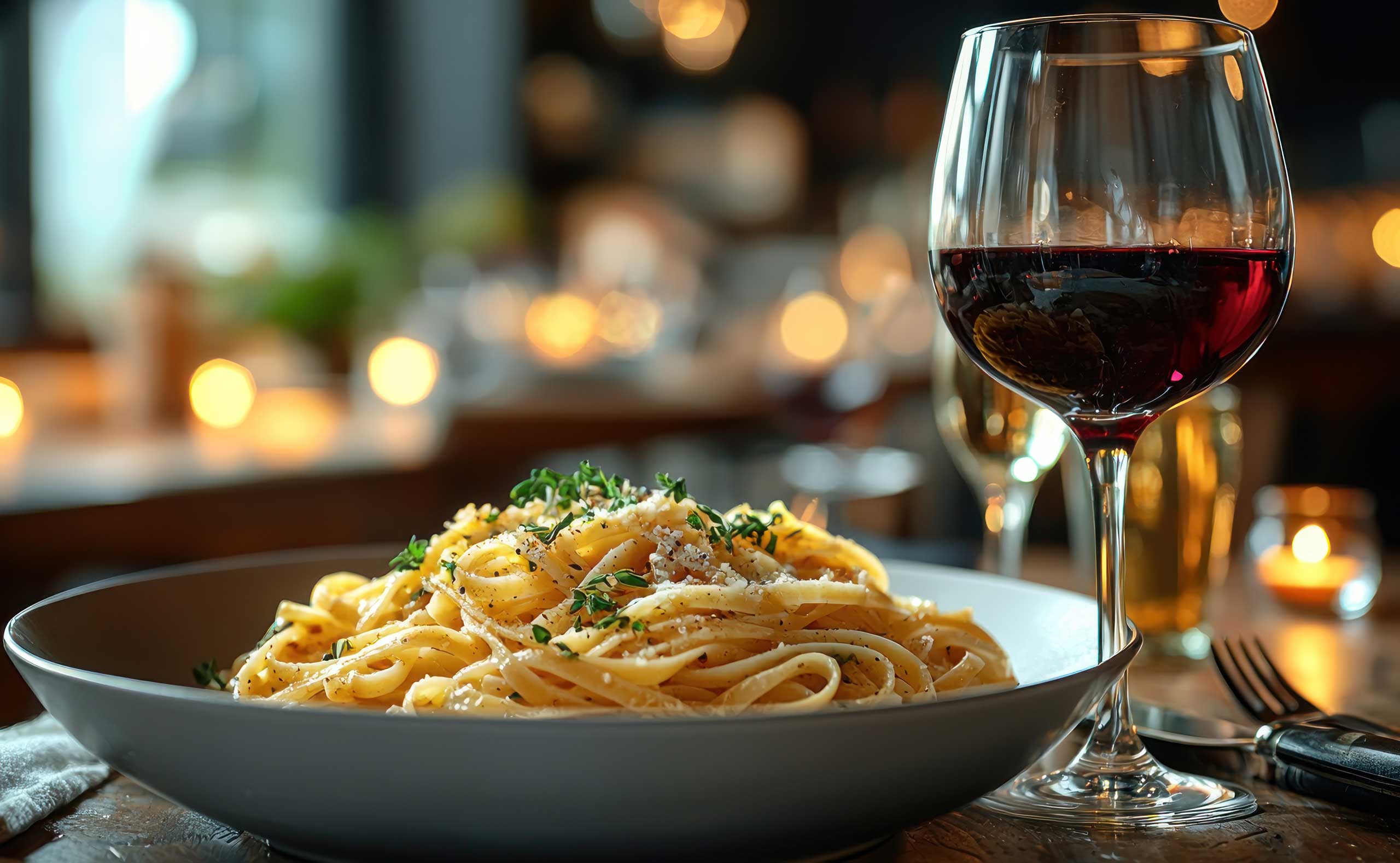 Clams-Linguini-RedWine - Santos Wood Fired Pizza Linguini & Clams